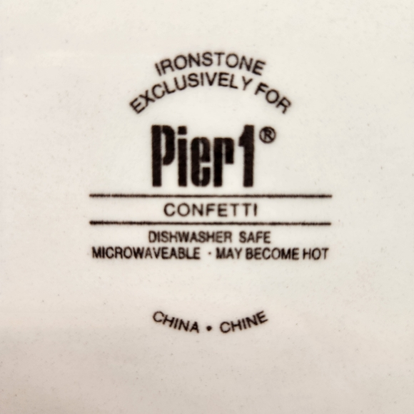 Discontinued Pier 1 Ironstone Confetti Round Salad Plates Set of 4 - Picture 4 of 4